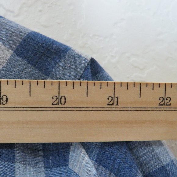 Joseph Abboud* Men's Short Sleeve Button Down Curved Hem Plaid‎ Shirt~ Size XL - Picture 4 of 7